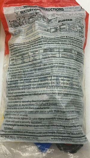 Hubbell & Legrand Lot of 2 Straight Blade Watertight Connector 15W47 NIP