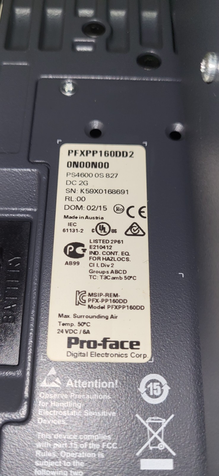 PROFACE PS4600-V1-1P-CE-A-2G-XP-SHD (PFXPP160DD20N00N00)
