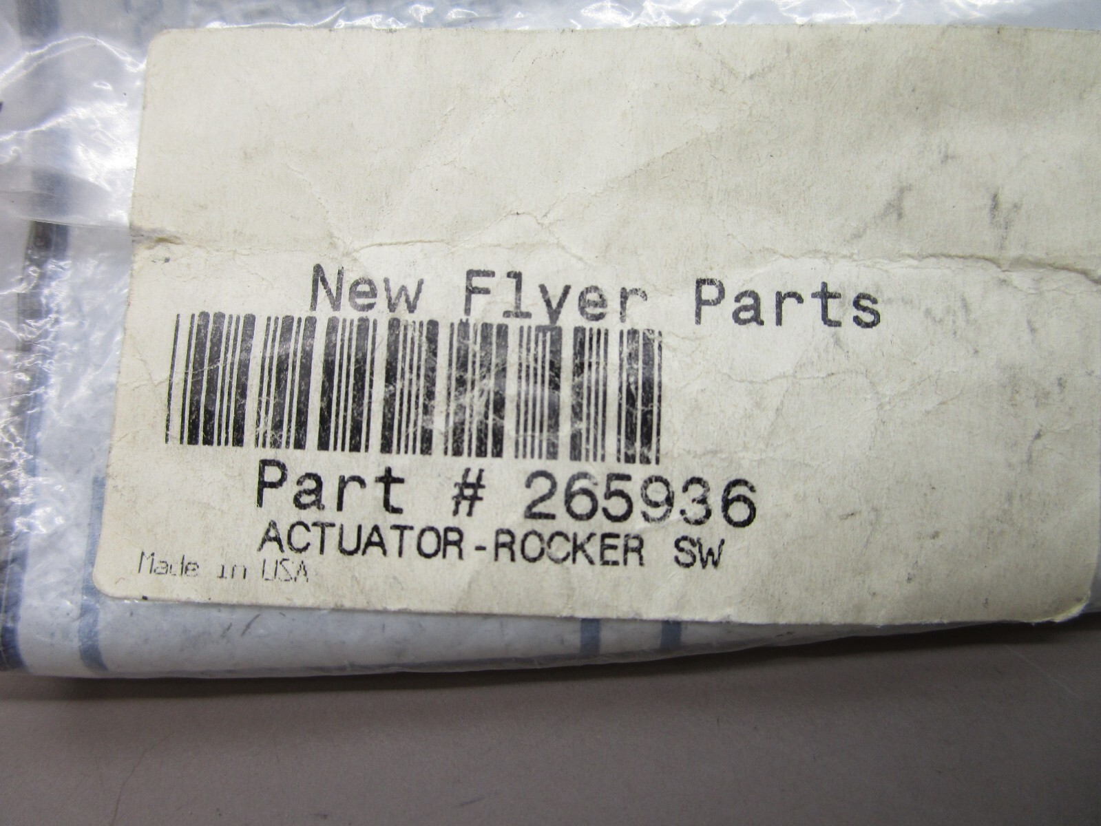 New Flyer 265936 Carling Switch Blank Actuator Rocker Cover