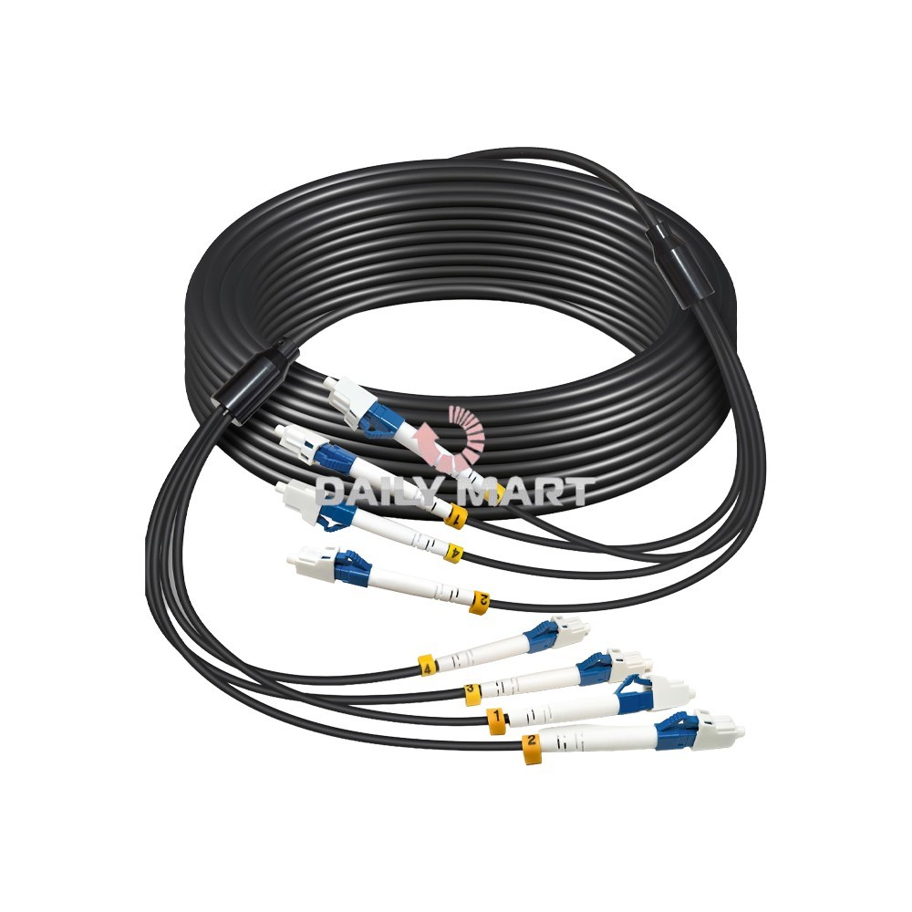 New In Box LC-LC UPC 4-Strand 9/125 Single-Mode Fiber Patch Cord 150M