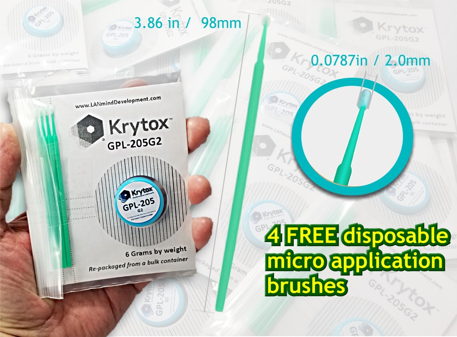 KRYTOX GPL-205 Grade 2 Grease Lubricant – 6 grams