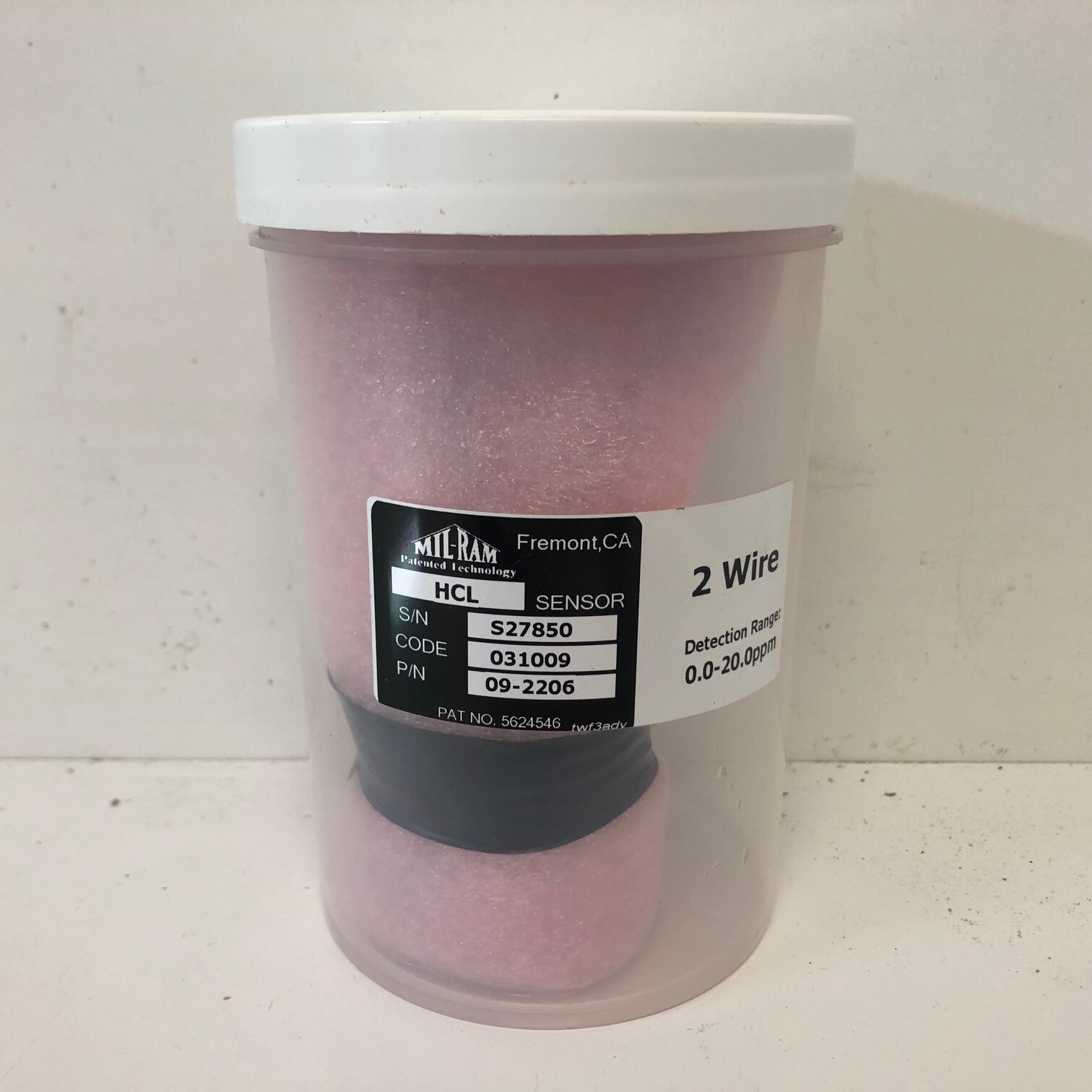 NEW OLD STOCK! MIL-RAM HCL SENSOR 09-2206 031009 0.0-20.0PPM DETECTION RANGE