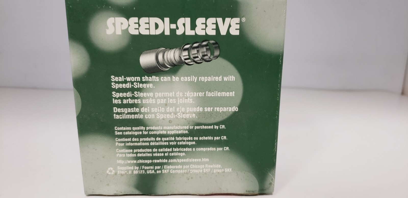 CHICAGO RAWHIDE 99098 SPEEDI SLEEVE SHAFT REPAIR SLEEVE, 0.882″ SHAFT DIA., NIB