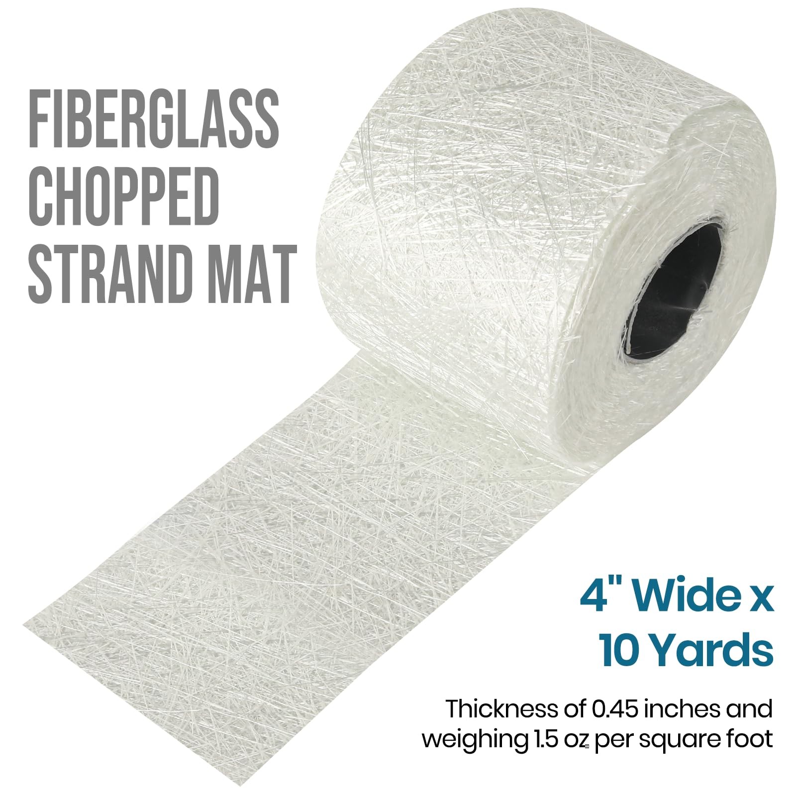 Fiberglass Chopped Strand Mat, 4“ Wide *10 Yards, 1.5 oz, Includes One Pair o…