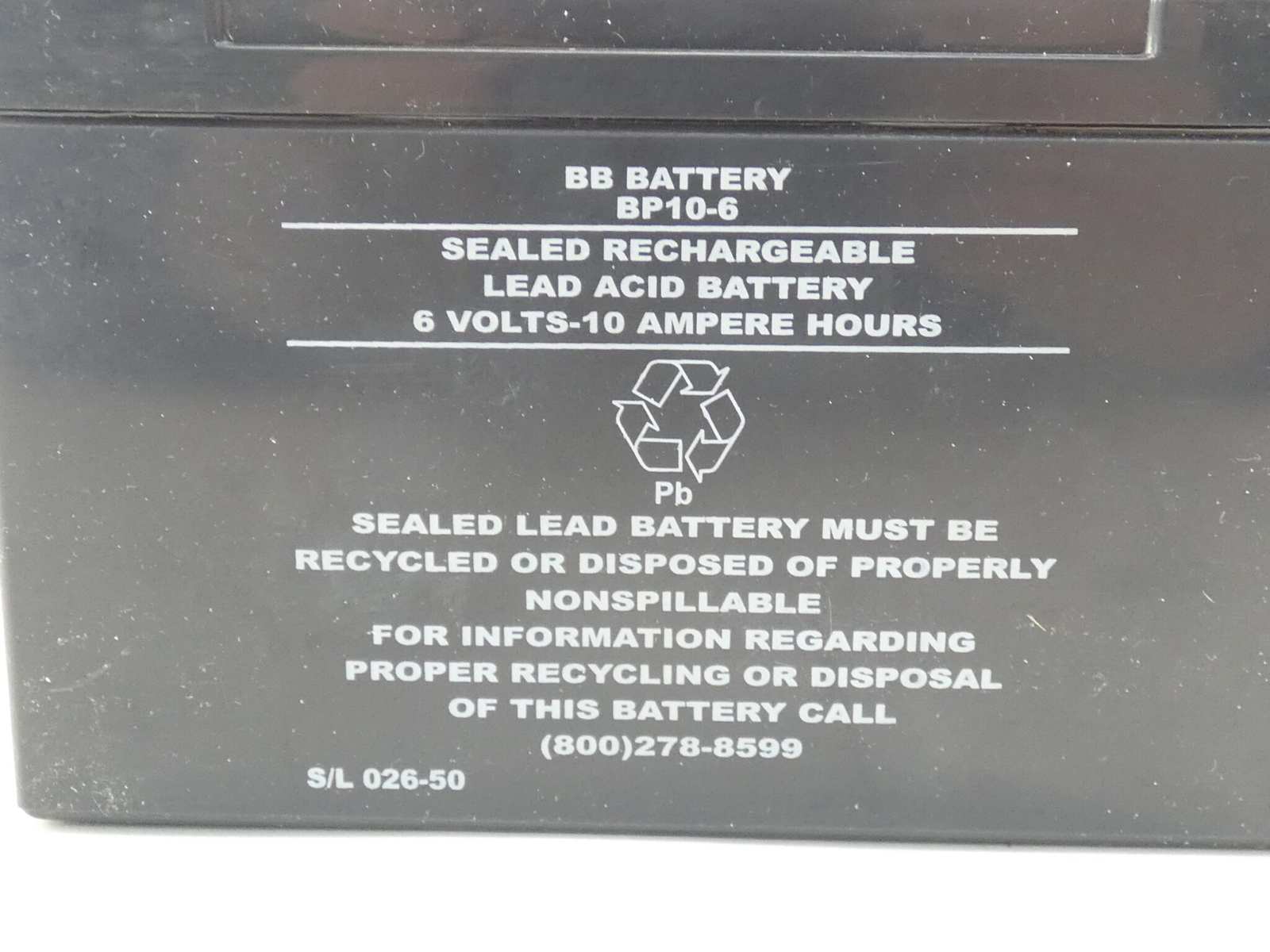 Cooper Lighting Sure-Lites 02650SP Emergency Battery 6V 10Ah – NEW Surplus!