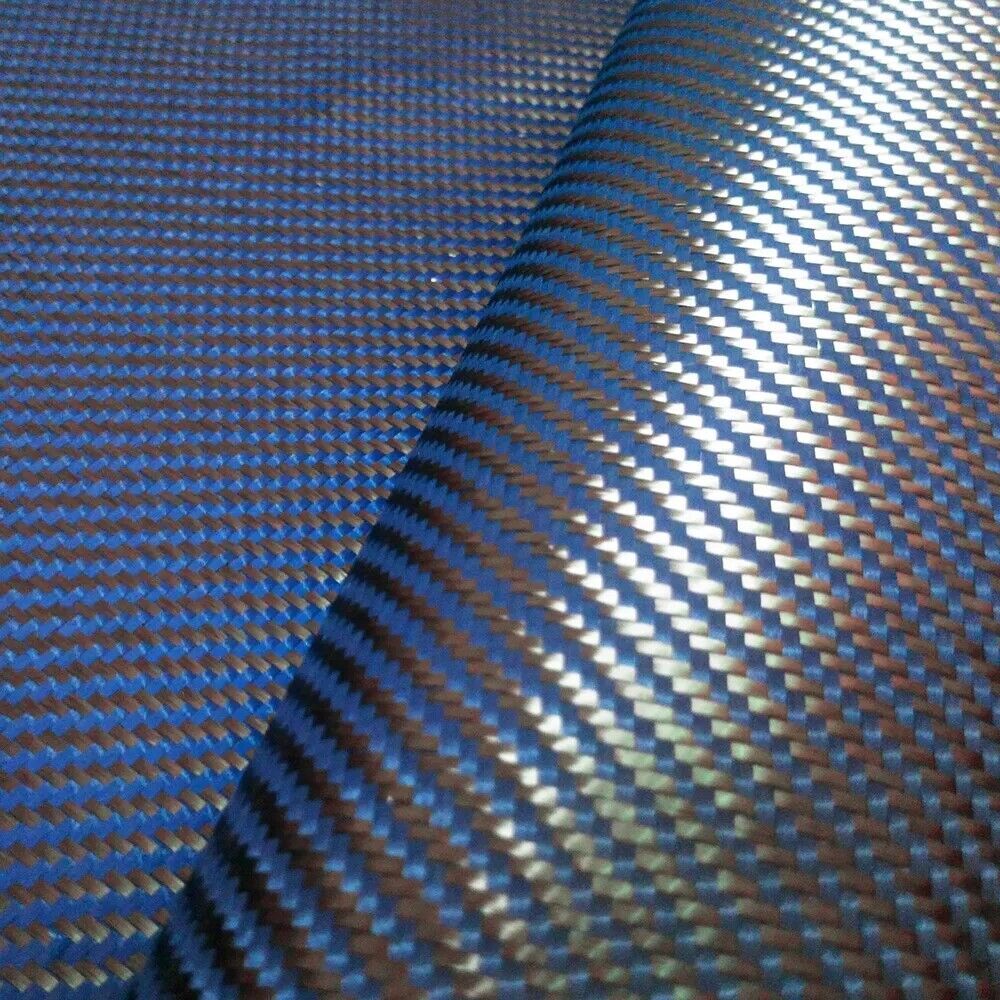 12″ x 5FT Twill Weave Carbon Fiber Fabric Cloth Black Blue(3K, 9.1oz, 59″ x 12″)