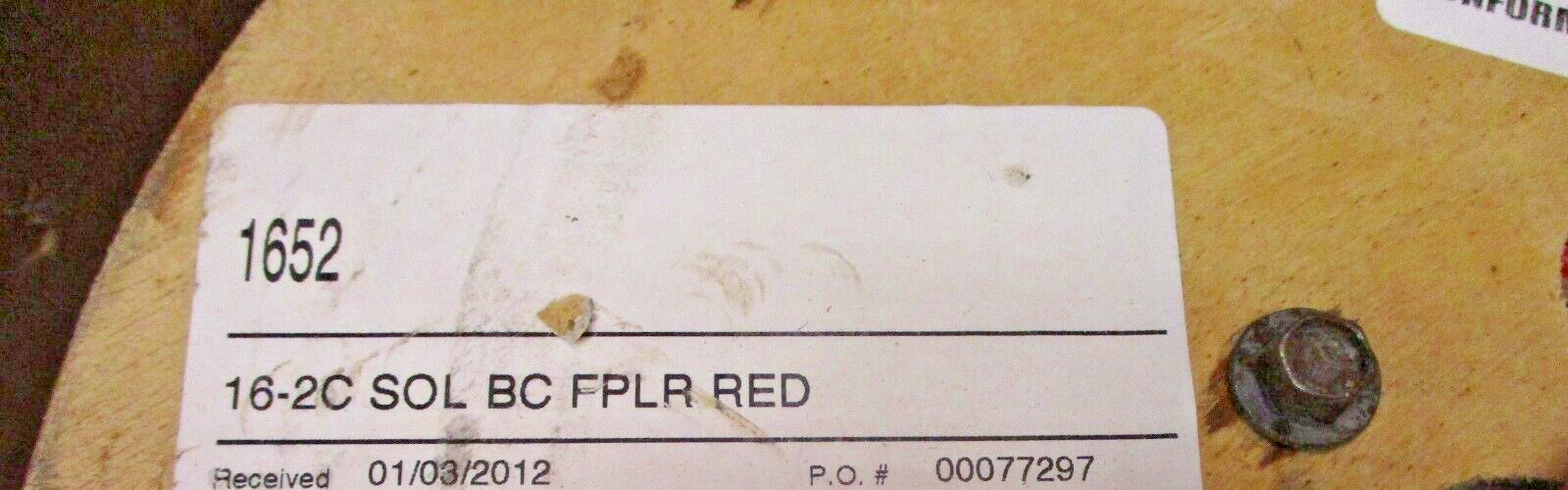 16 AWG 2C Riser Fire Alarm Cable Type FPLR CMR CL2R 16-2C Length Unknown A5948LR