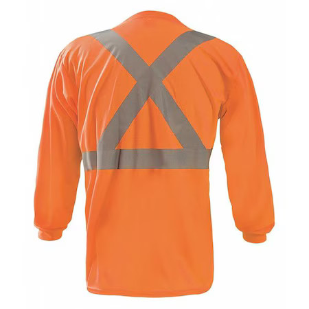 Occunomix Lux-Lst2bx-O3x Long Sleeve T-Shirt, 2, R, Polyester, Orange, 3Xl