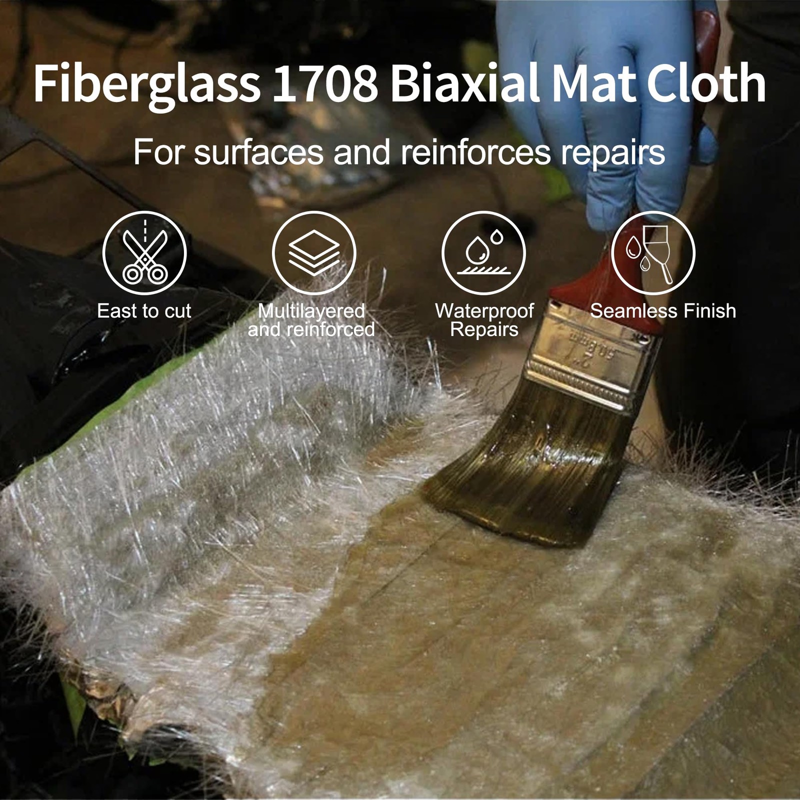Fiberglass Cloth 1708 Biaxial Cloth Mat 50in Wide X 4Yd…