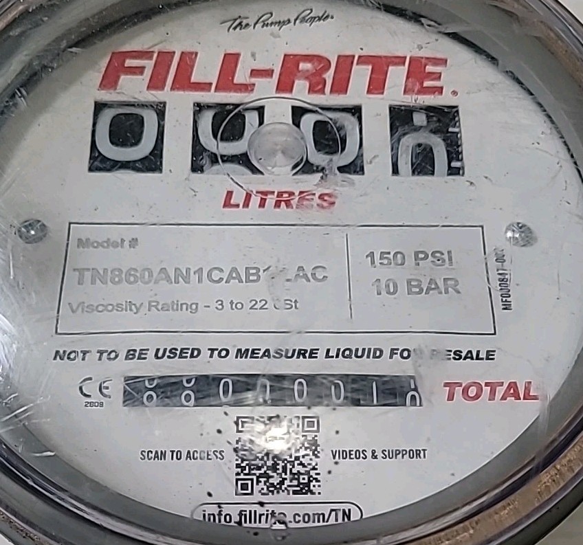 FILL-RITE TN860AN1CAB1LAC Flowmeter 150 PSI Mechanical 1 & 1/2″ Flow Meter Panel
