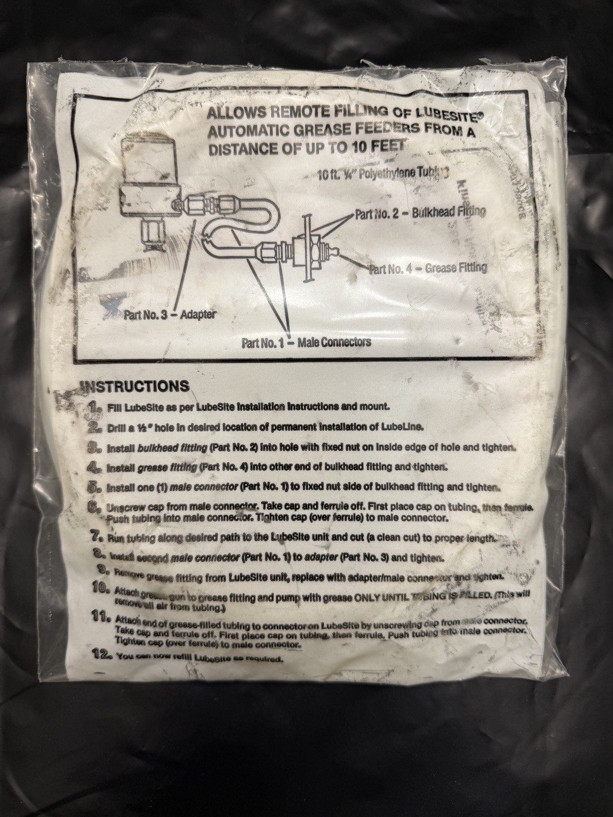 New LubeLine Model 900 Remote Grease Feeding Kit/ 10’ X 1/4” Line- FREE SHIPPING