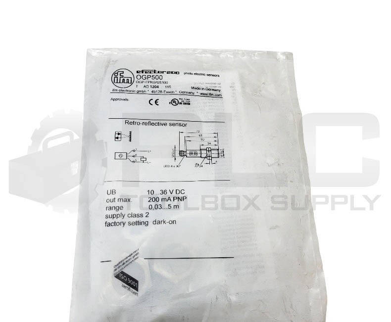 SEALED NEW IFM ELECTRONIC OGP-FPKG/US100 PHOTOELECTRIC SENSOR 10-36VDC OGP500