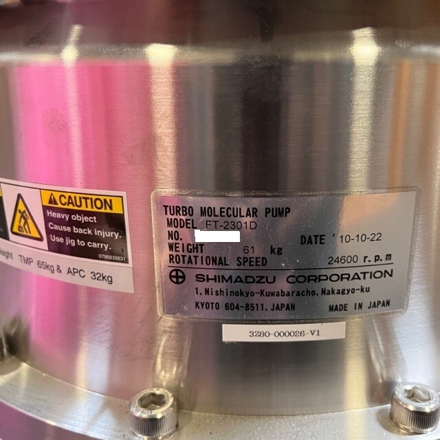 Shimadzu FT-2301D Turbo Molecular Pump