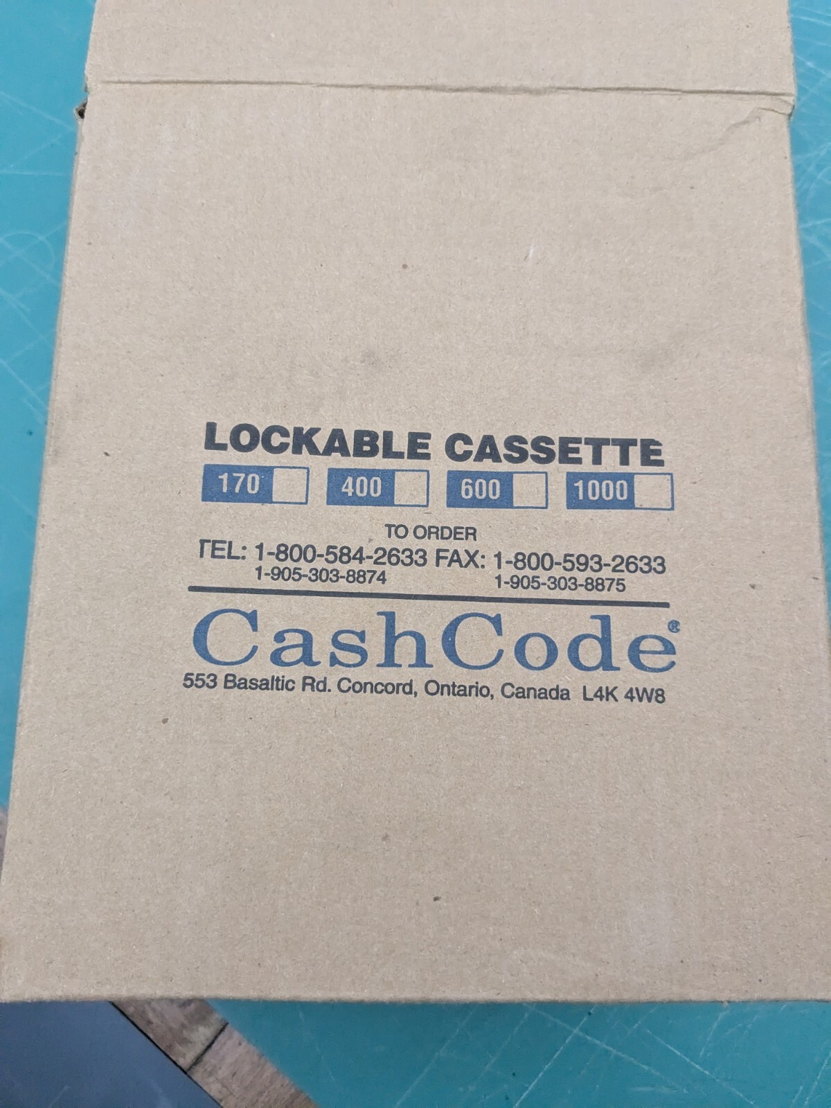 NEW CASH CODE LOCKABLE DOLLAR BILL CASSETTE VAULT 1000 CST-1K0M-P2L 520.0012