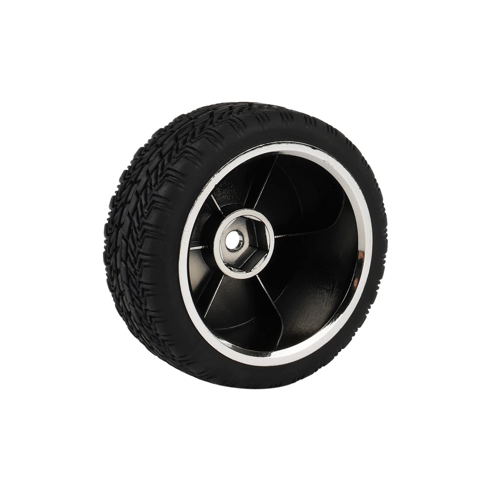 4PCS 12mm Hub Silver Rim & Tires RC Car Tires 1/10 On Road Racing Touring Car…