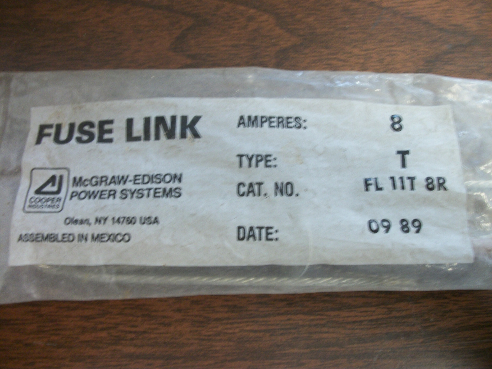 MCGRAW-EDISON FUSE LINK CAT. #FL 11T 8R