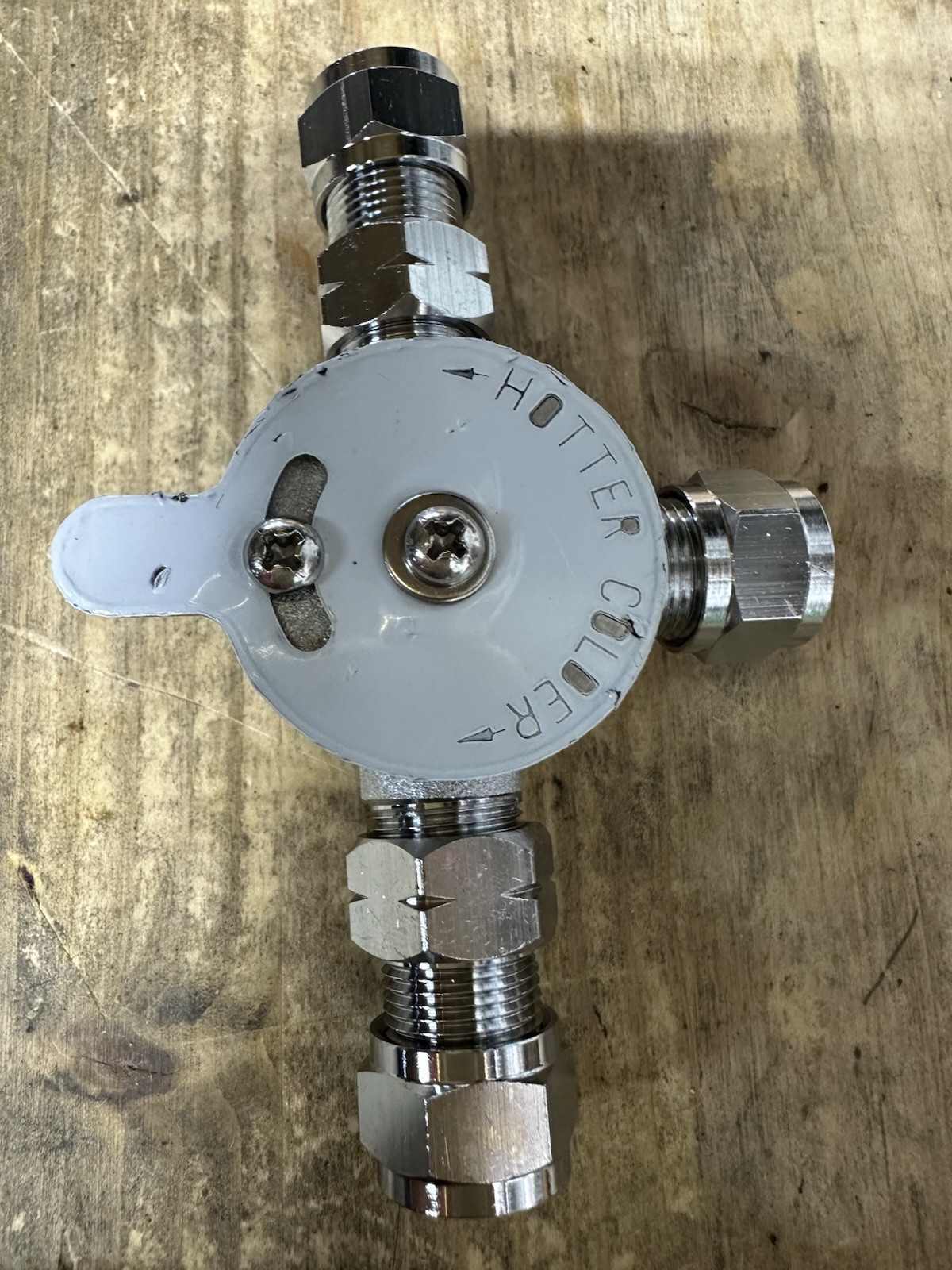 Sani-Lav 201L Mixing Check Valve,3/8 In Comp,Brass
