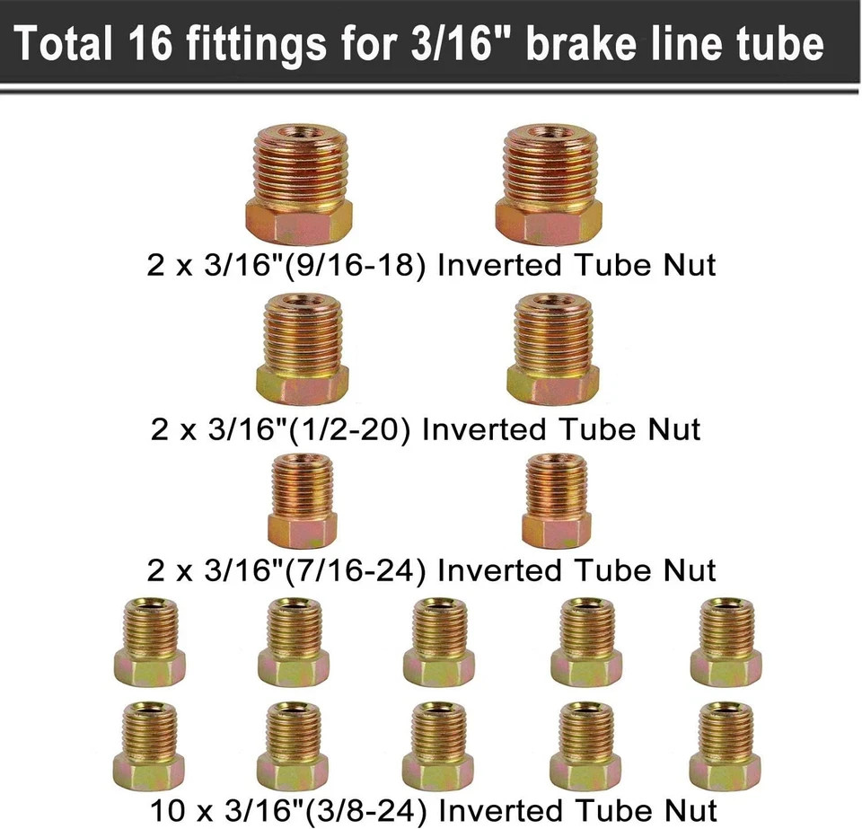 Brake Line Tubing Kit 3/16 & 1/4 Inch 25Ft Dual Size – Copper Coated Alloy Steel