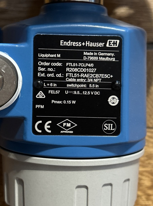 NEW! ENDRESS HAUSER LIQUIPHANT M FTL51-RAE2CB7E5CKGKR LEVEL SWITCH. Z7