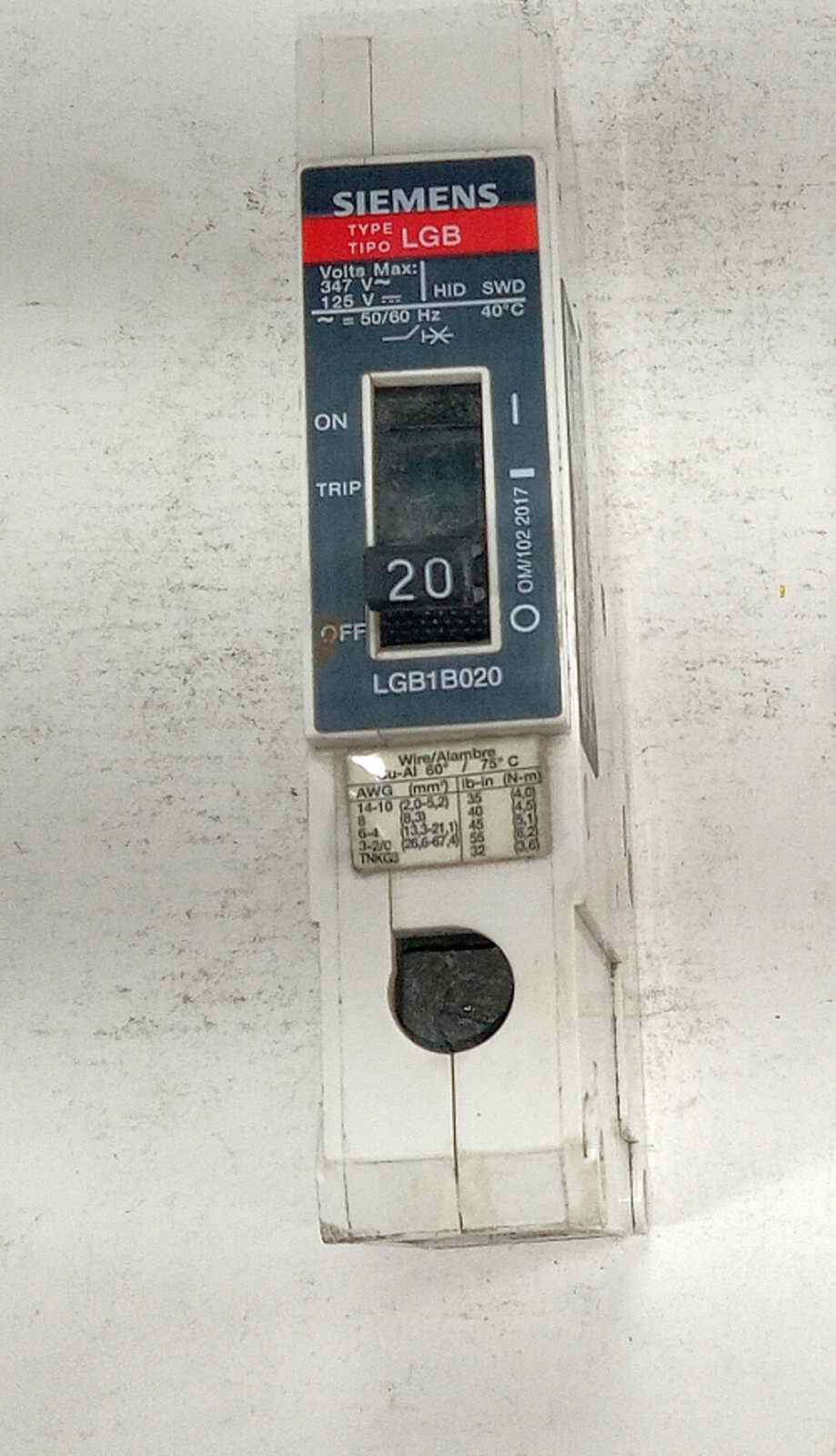 1 NEW SIEMENS LGB1B020 20 AMP MOLDED CASE CIRCUIT BREAKER NNB ***MAKE OFFER***