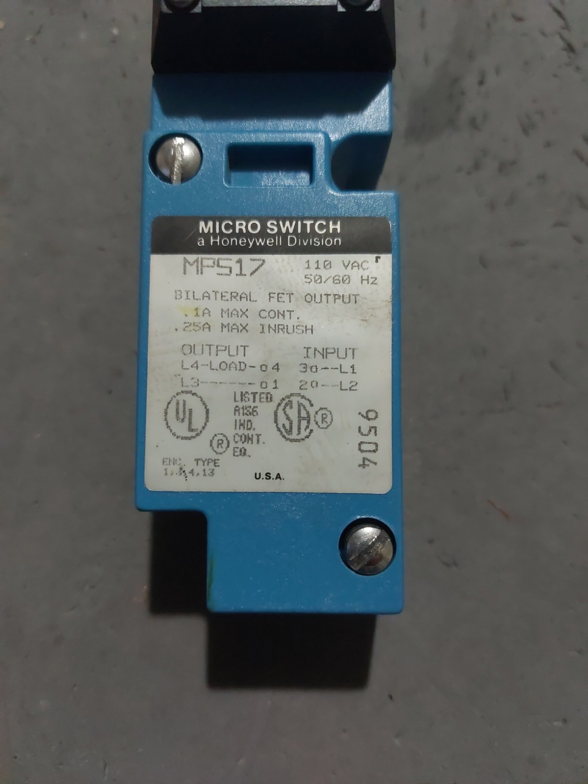 Honeywell MPD2. Micro Switch MP517. HONEYWELL MP517. USED. TESTED. FREE SHIPPING