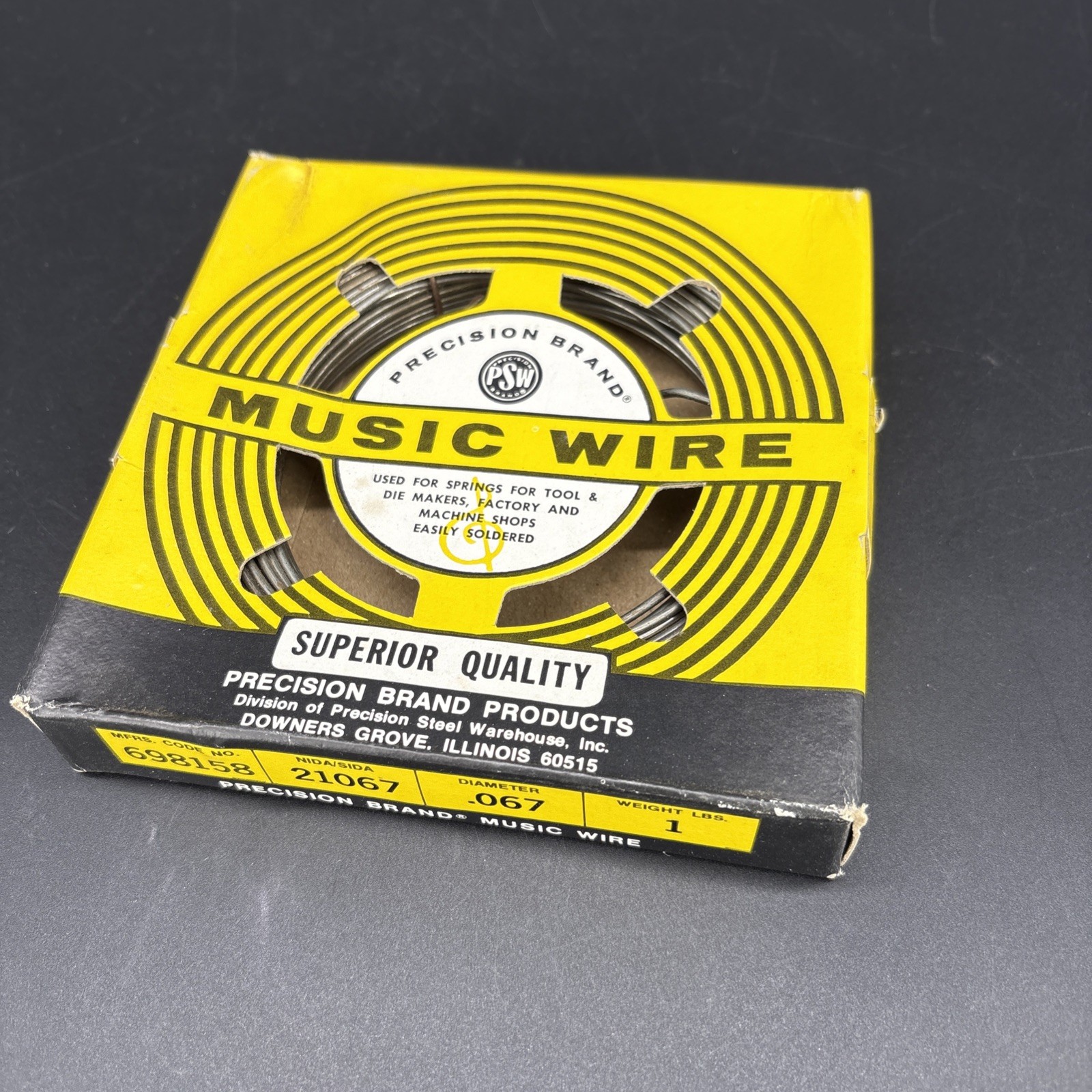 NOS Precision Brand Superior Quality Music Wire 1 Lb. .067 Diameter Roll 21067