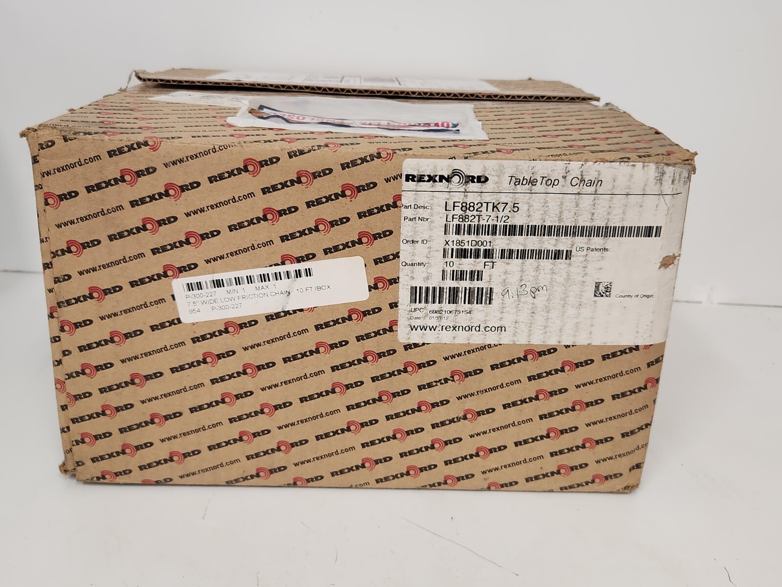 NEW IN BOX! REXNORD 10FT TABLETOP CHAIN LF882TK7.5