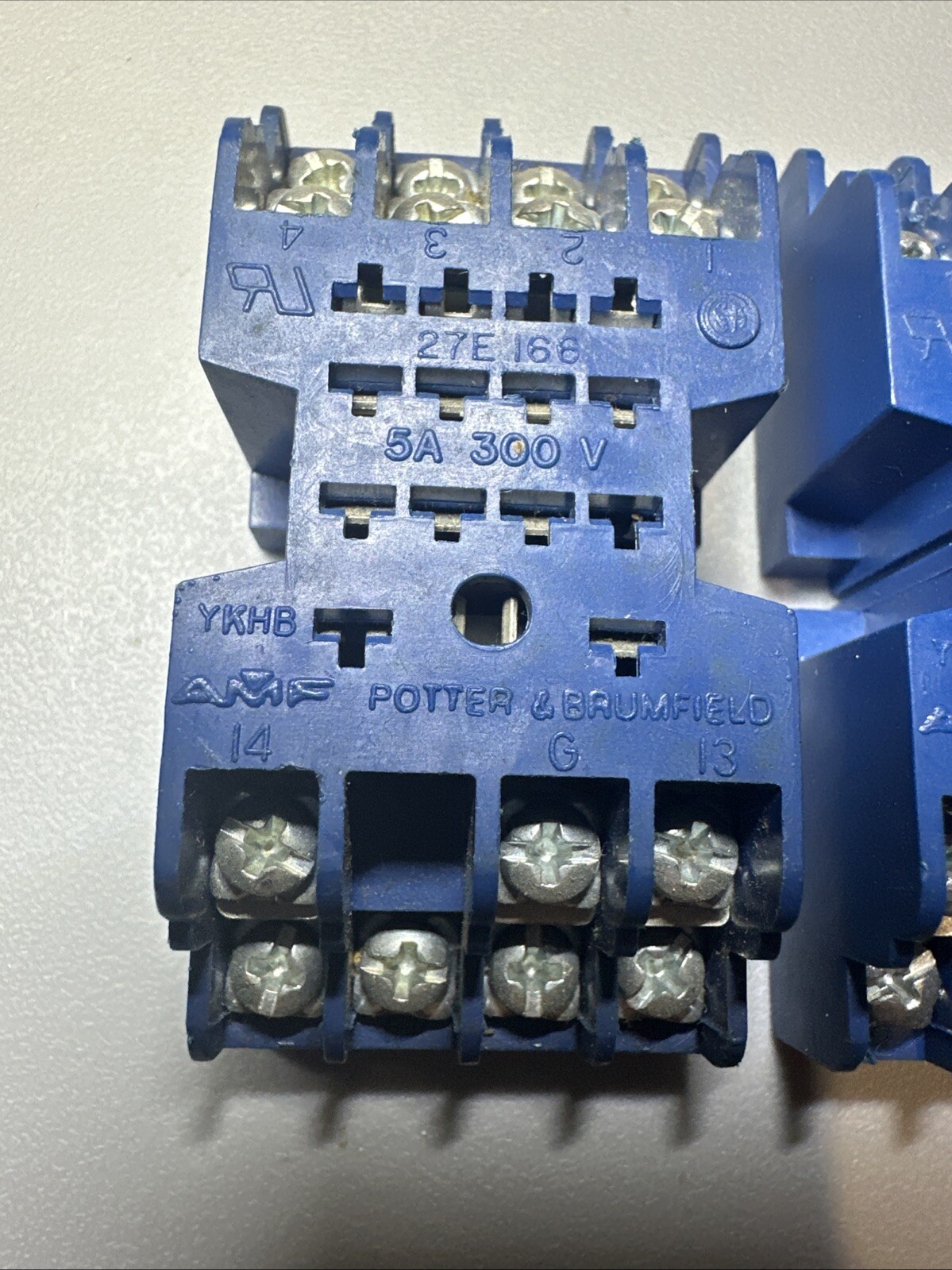 AMF Potter & Brumfield 5A 300V 224 Relay Sockets, Lot of 2 *FREE SHIPPING*