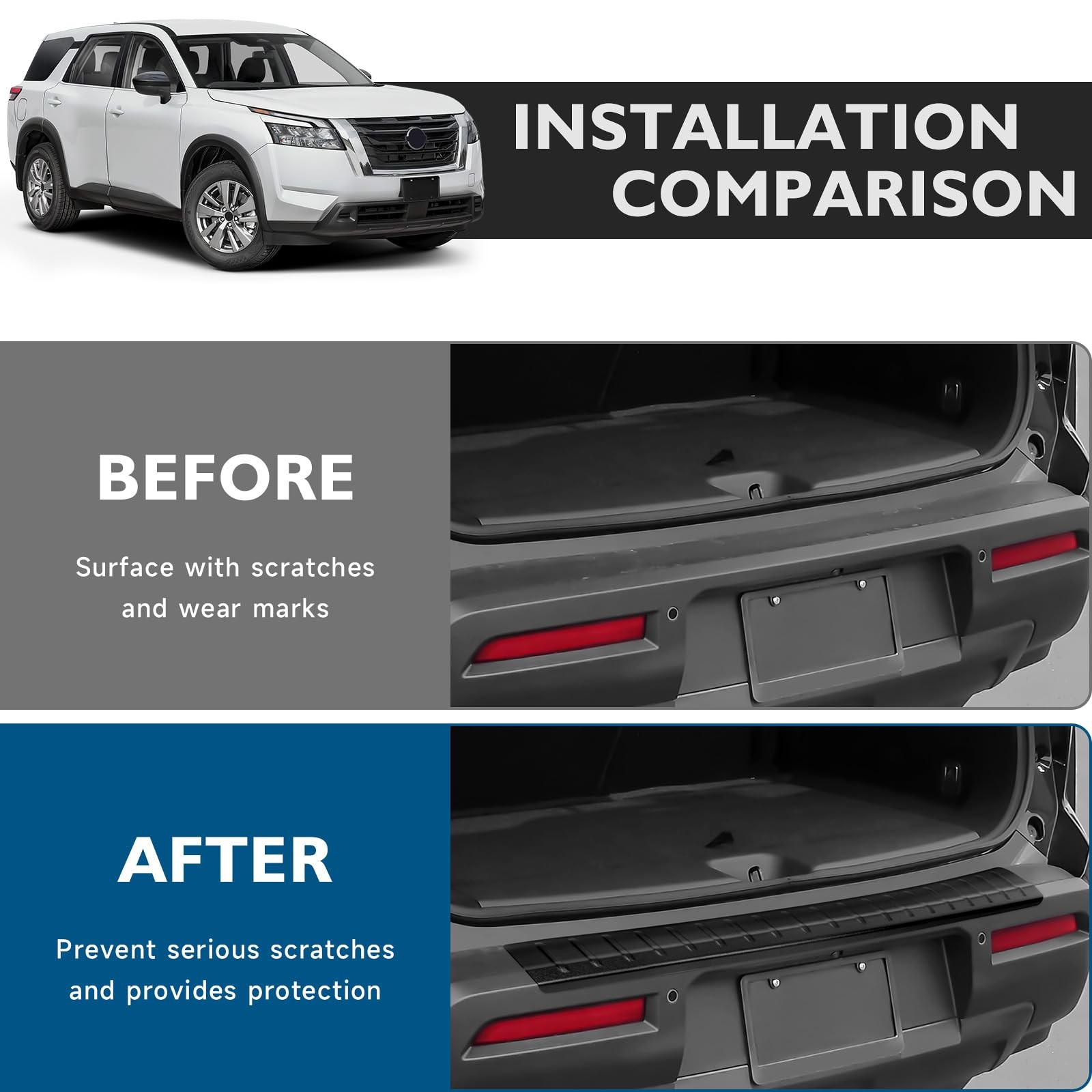 Rear Bumper Protector for Nissan Pathfinder 20222025 | ABS Matte Black Guard