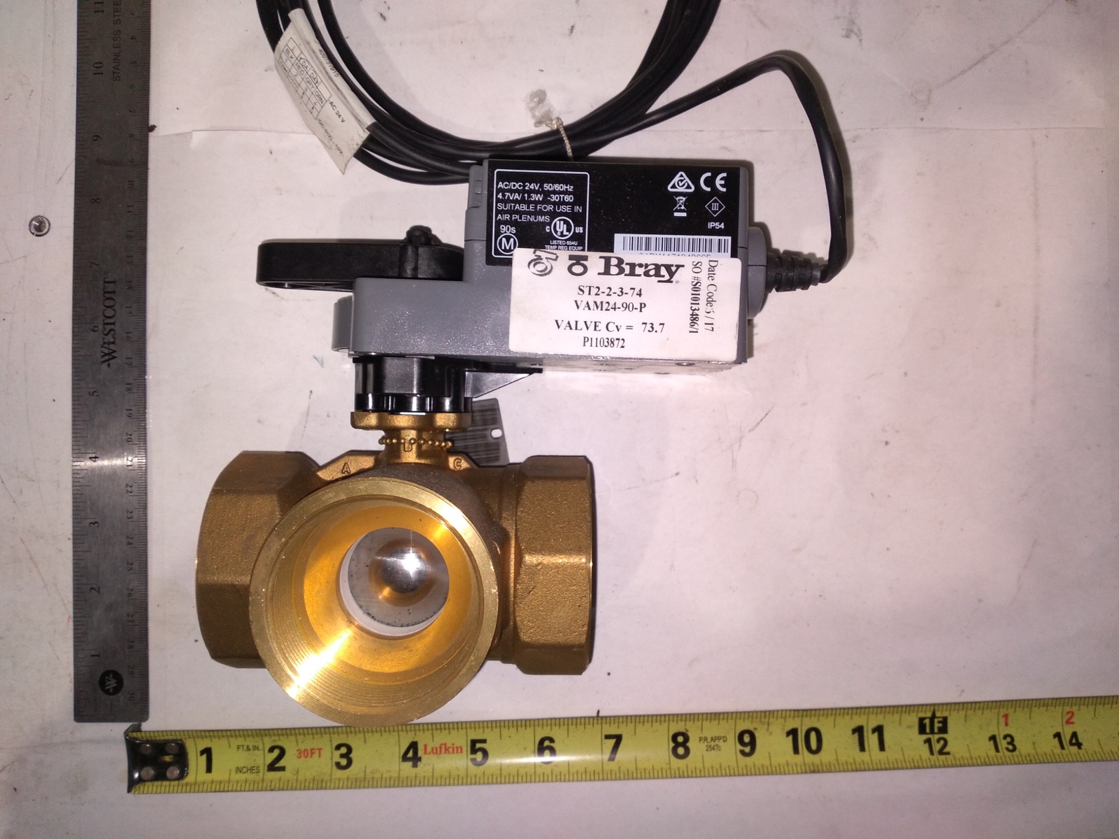 BRAY CONTROLS VAM24-90-P AC 24V CW617N 2″