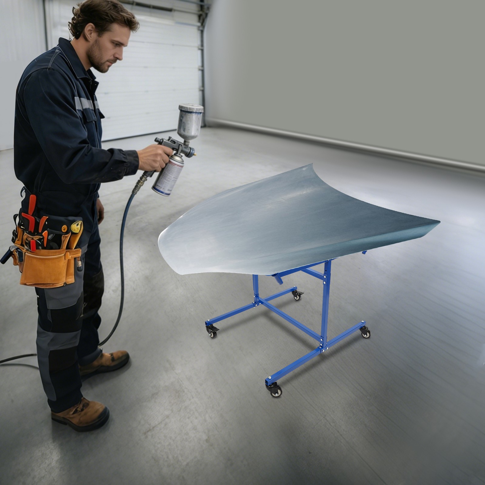 Wheel Paint Stand Rack Tilted Wheel Placement Rim Painting Rack For Auto Repair