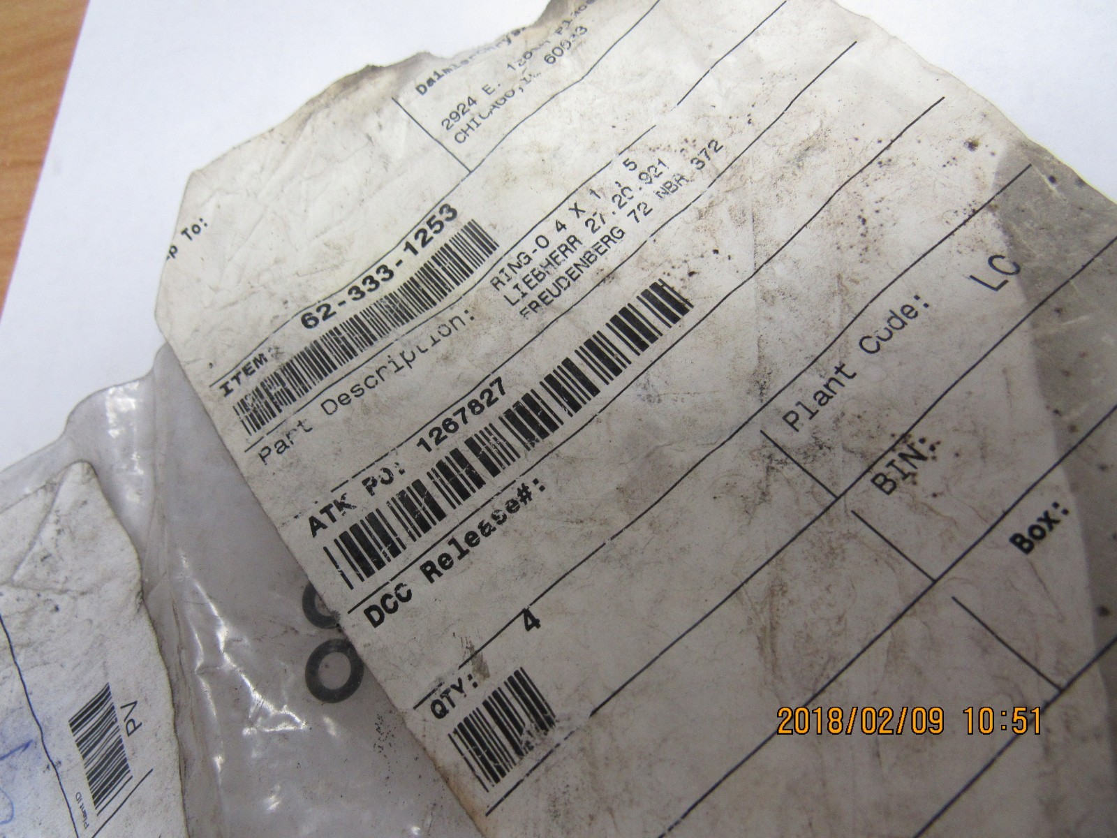 LIEBHERR 4X1,5/27-20-921/72NBR372 O-Ring QTY-4
