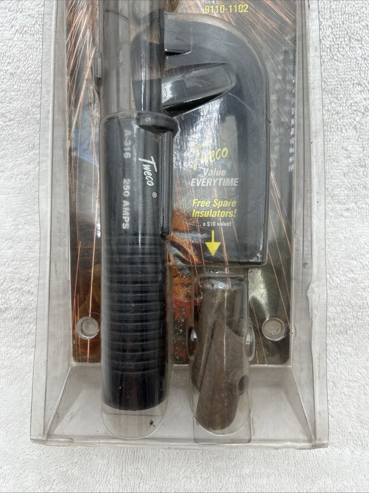 TWECO ELECTRODE HOLDER 9110-1102 A-316 250 AMP 6 POSITION JAW 2/0 CABLE CAP.