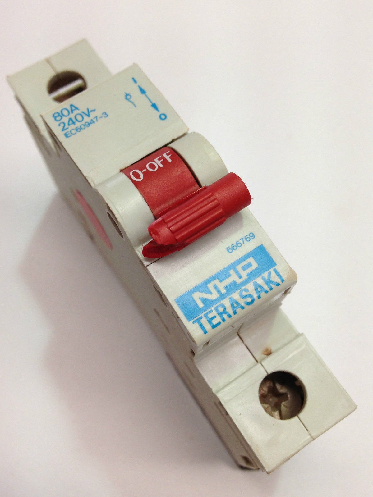 NHP TERASAKI EC60947-3 Isolating Isolator Switch 666769 1 Pole 240V 80A