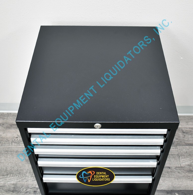 Lista 5 Drawer 22-1/2″W Black Steel Industrial Mobile Storage Cabinet