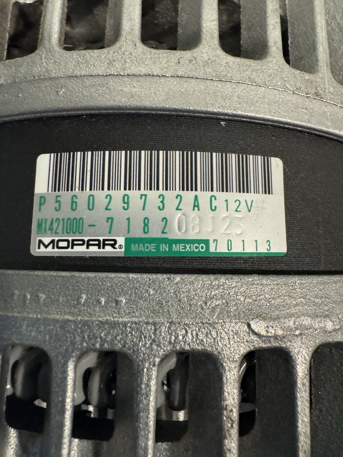 Mopar 56029732AC Alternator Genuine Engine Generator NEW! FREE SHIPPING!