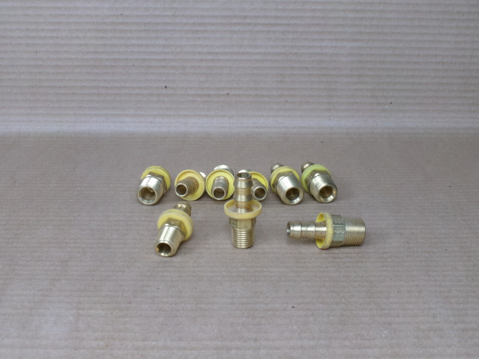 NEW LOT OF 9 STRAIGHT BRASS ADAPTER 1/2″ MALE NPT TO 1/4″ PRESSURE BARB HOSE