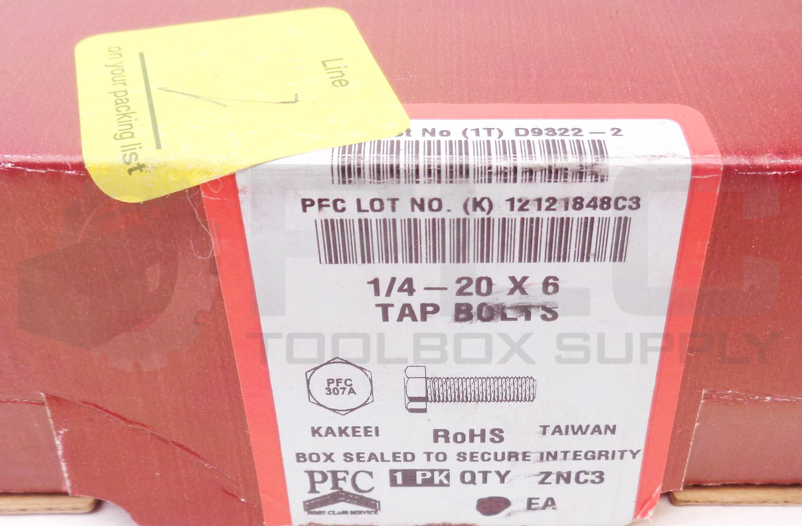 BOX OF 19 NEW PFC 00022-2460-411 1/4-20 X 6 TAP BOLTS