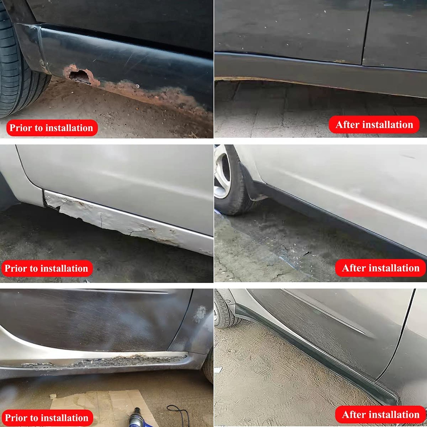 muekzru 8.2ft*3.15in Side Skirts for Cars Universal,Universal Rubber Anti-Scr…