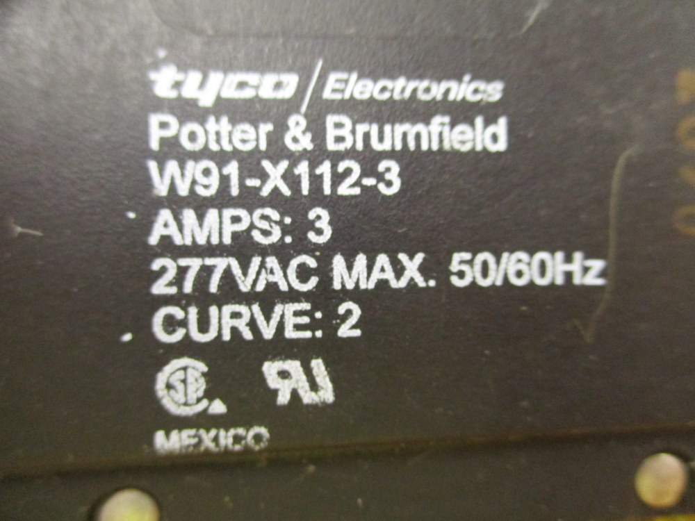 Tyco W91-X112-3 Potter & Brumfield 3A Breaker W91X1123