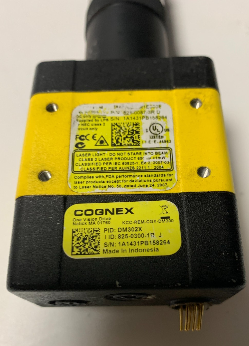 COGNEX 821-0087-3R B Barcode Reader DM302X 825-0300-1R