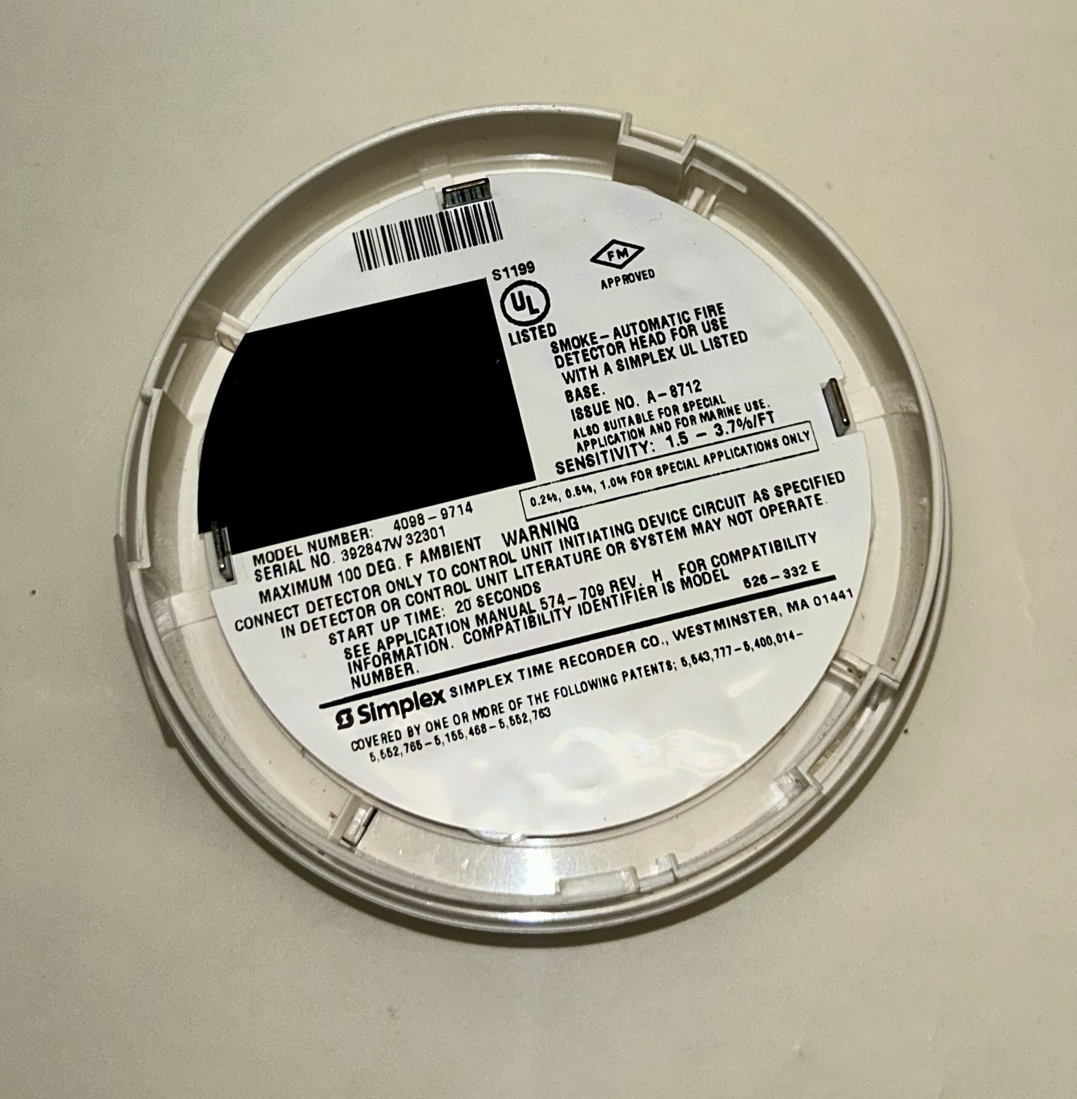 Simplex 4098-9714 Smoke Detector