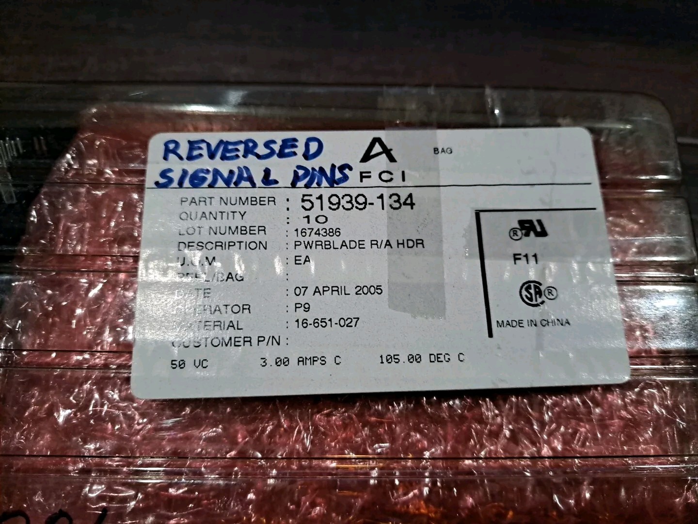 FCI Amphenol 51939-134 R/A HDR POWERBLADE