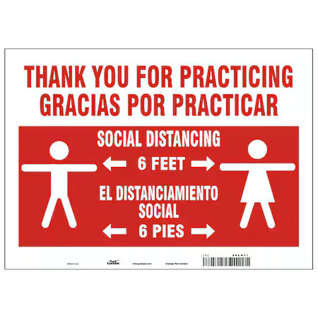 Condor Hwb746p1014 Thank You For Practicing Sign, 14″ W X 10″ H, English,
