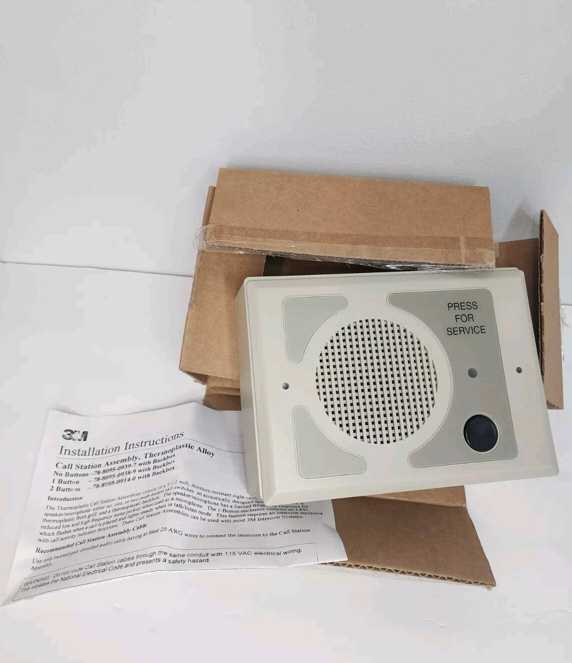 3M Brand Call Box Assembly Intercom Thermoplastic Alloy Speaker VTG