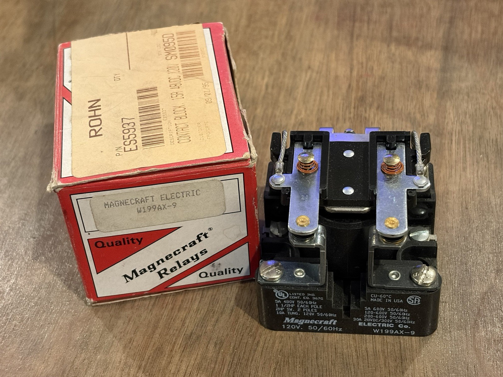 Magnecraft W199AX-9 Power Relay DPST-NO 40A 120VAC Coil