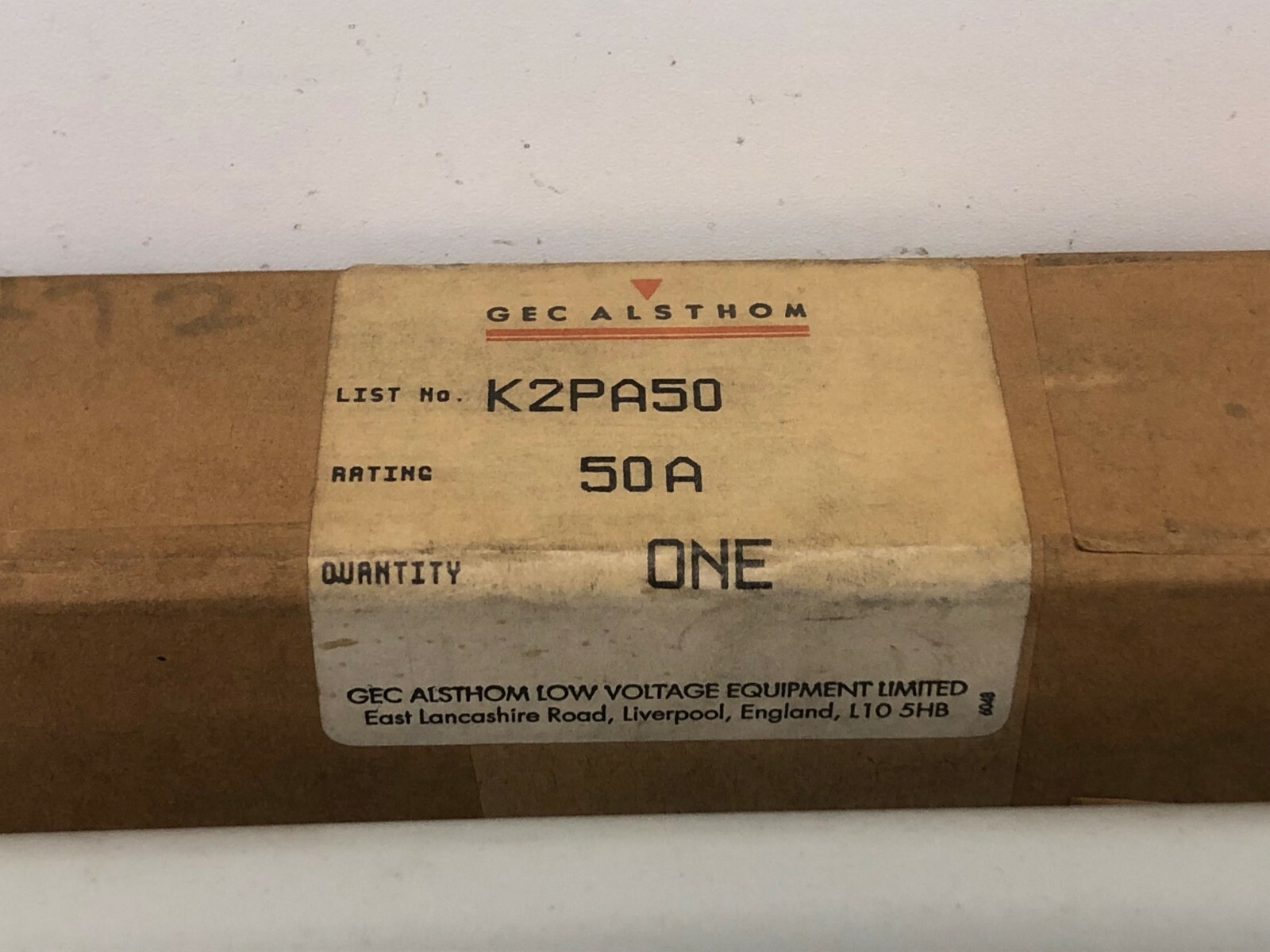 NEW OLD STOCK! GEC ALSTHOM 50A FUSE K2PA50