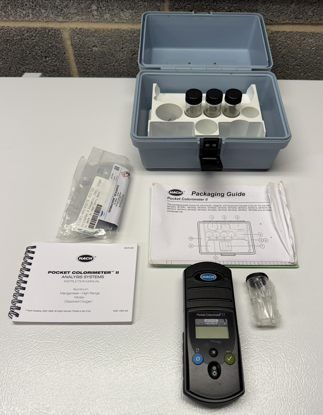 HACH 58700-02 POCKET COLORIMETER II NITRATE TEST KIT COMPLETE