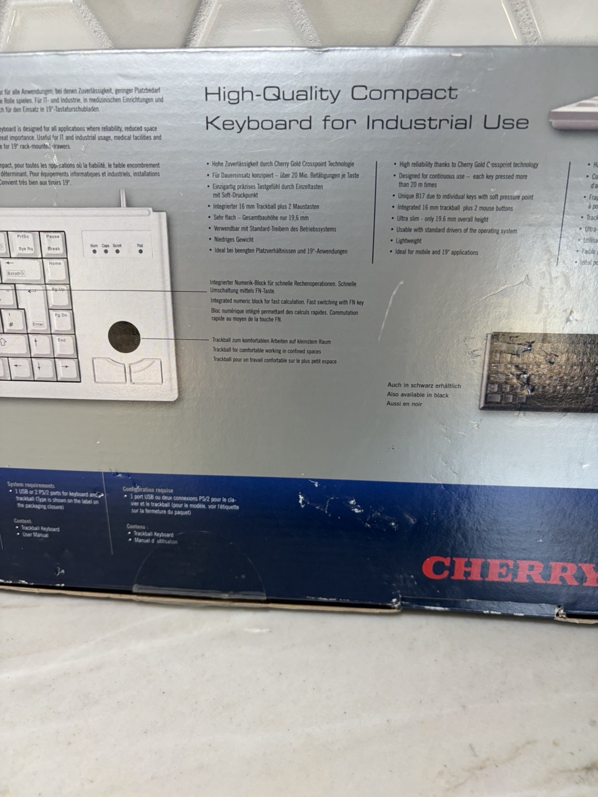 Cherry G84-4405PPBUS G84-4400 Ultraslim Trackball Keyboard