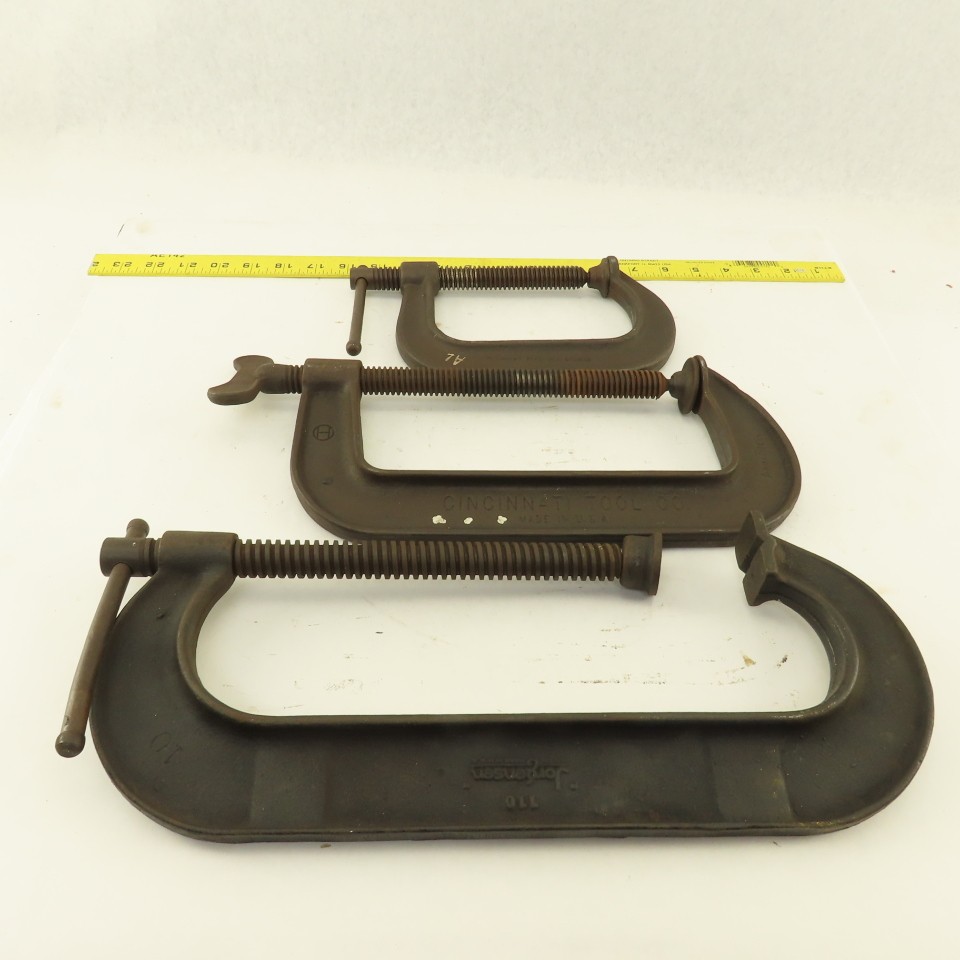 Drop Forged Steel 10″ 8″ & 5″ C-Clamp Tool Lot of 3